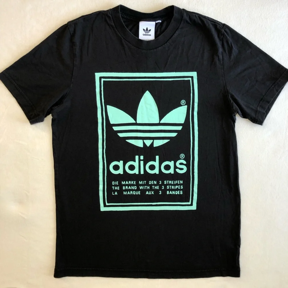 ADIDAS Originals Men’s Vintage Tee Mint Green Graphic Logo T-shirt Size Small